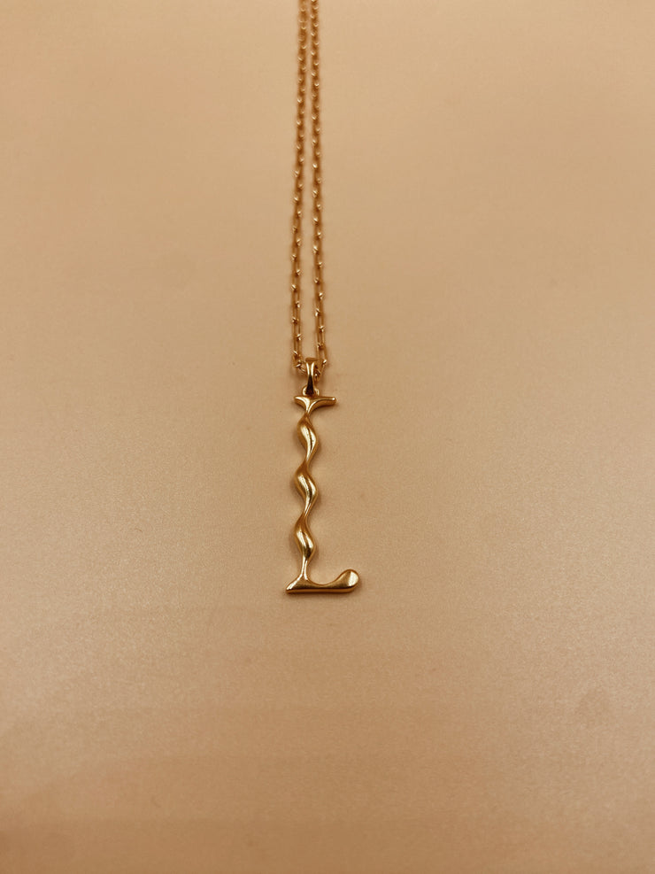 Letter L Necklace | 18kt Solid Gold