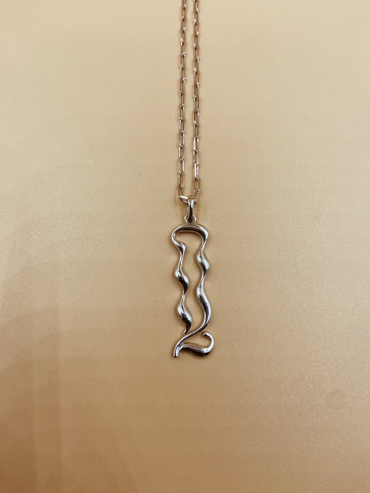 Letter Q Necklace in 925 Sterling Silver