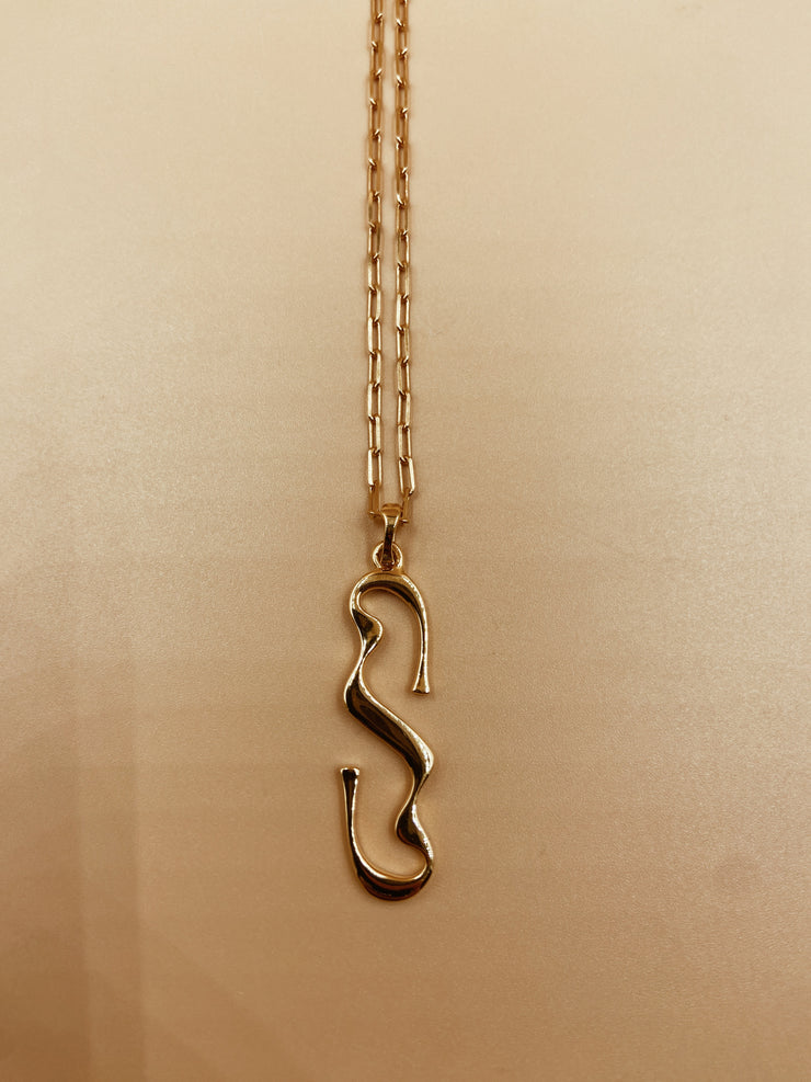 Letter S Necklace | 18kt Solid Gold