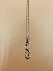 Letter S Necklace in 925 Sterling Silver
