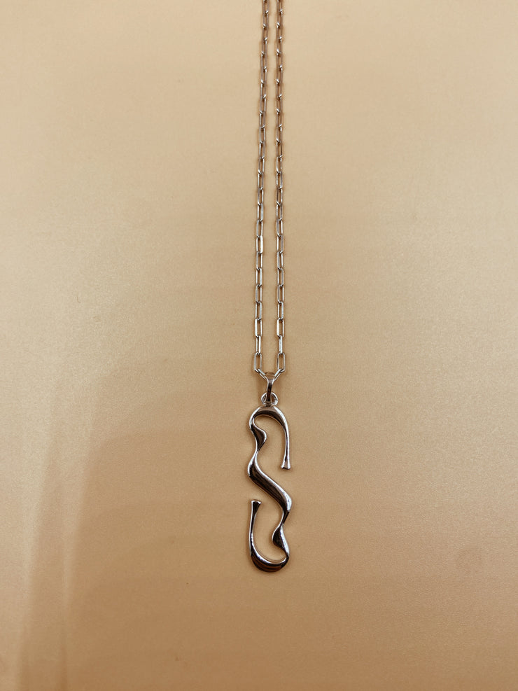 Letter S Necklace in 925 Sterling Silver