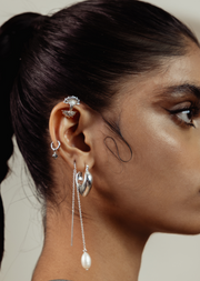 Fairuz Hoops in Silver Tone