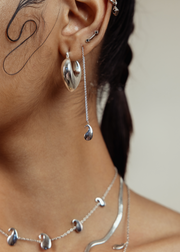Fairuz Hoops in Silver Tone
