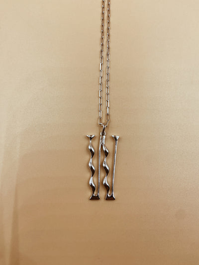 Letter W Necklace in 925 Sterling Silver