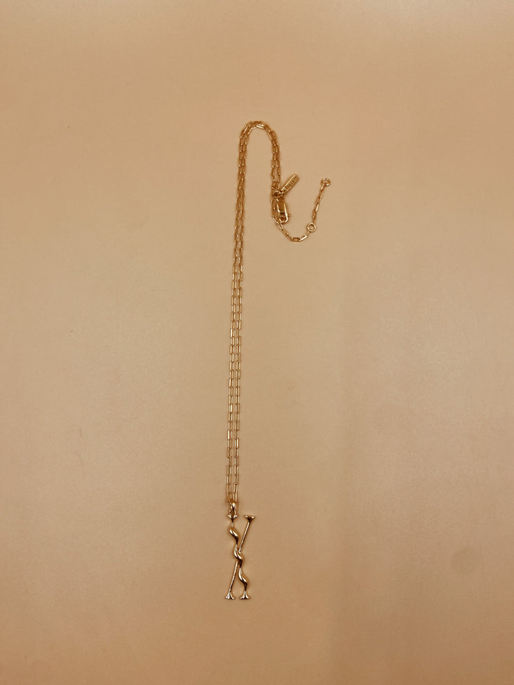 Letter X Necklace | 18kt Solid Gold