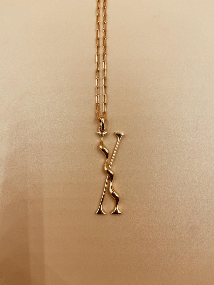 Letter X Necklace | 18kt Solid Gold