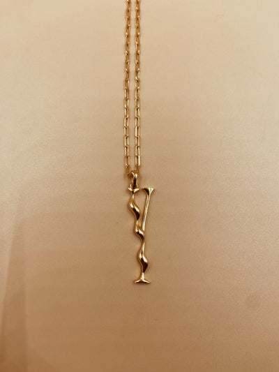 Letter Y Necklace | 18kt Solid Gold