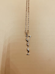 Letter Y Necklace in 925 Sterling Silver