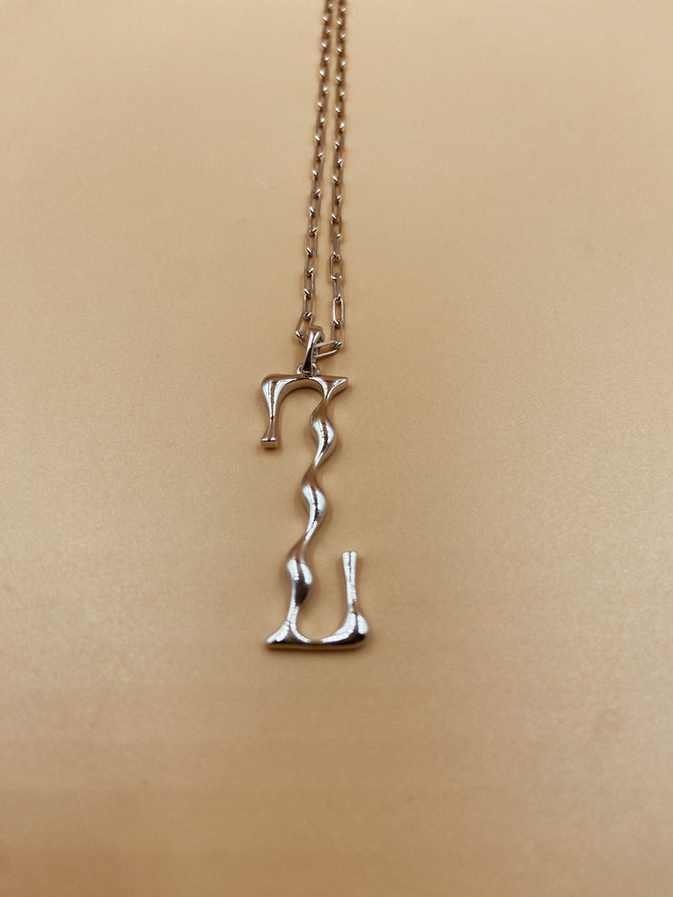 Letter Z Necklace in 925 Sterling Silver