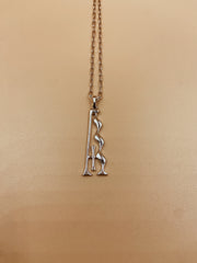 Letter A Necklace in 925 Sterling Silver
