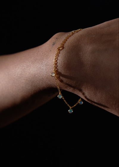 Opal Shaker Bracelet in Gold Tone