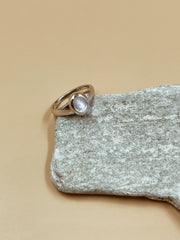Glow Moonstone Signet Ring in Silver Tone