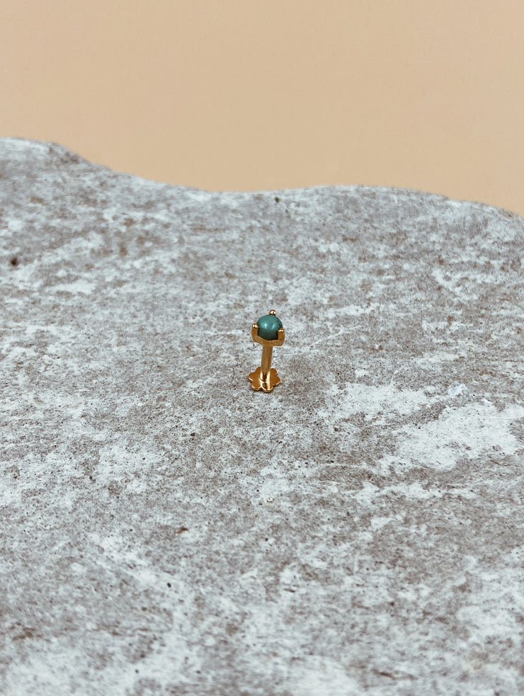 Tiny Nebula Turquoise Dot Nose Pin | 18kt Solid Gold