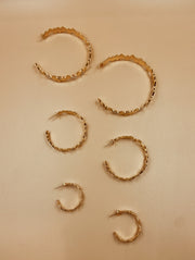 Small Dual Pixel Hoops | 18kt Solid Gold