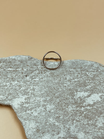 Juana Goddess Circle Ring in Silver Tone