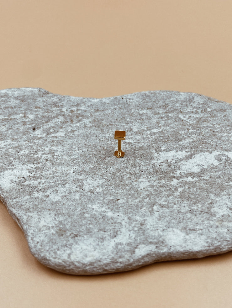 Eka Square Nose Pin | 18kt Solid Gold