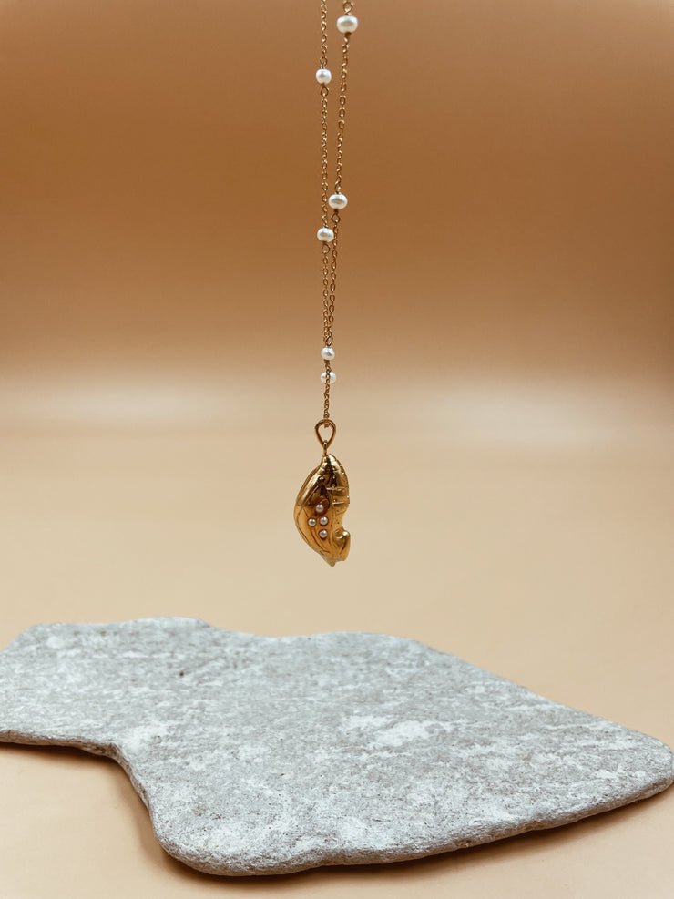 Lune Chrysalis Pendant Necklace With Pearl Chain