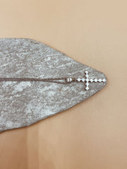 Dori Cross Necklace in Silver Tone