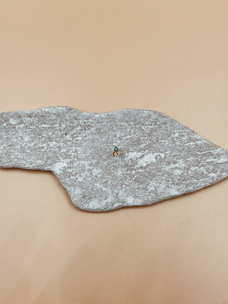 Tiny Nebula Turquoise Dot Single Stud | 18kt Solid Gold