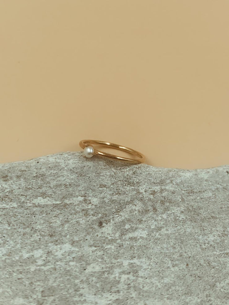 Moondrop Seed Pearl Ring | 18kt Solid Gold
