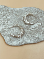 Small Vision Hoops in Silver Tone