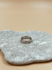Celestial Sea Wide Band Ring in Silver Tone