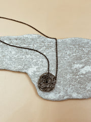 New Dreams Medallion Necklace in Gunmetal