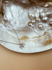Miniature Collaborative Ant Necklace in Silver Tone
