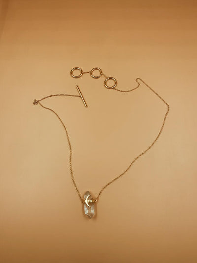Meaning Clear Quartz Crescent Moon Necklace