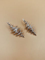 Short Chunky Tornado Studs In Silver