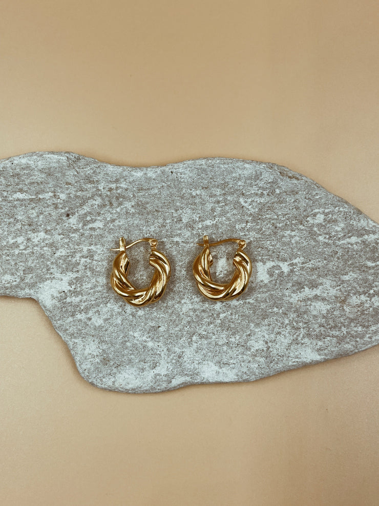 Small Yuki Spiral Hoops | 18kt Solid Gold