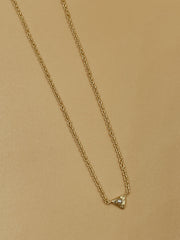 Hail Pearl Dot Triangle Necklace | 18kt Solid Gold