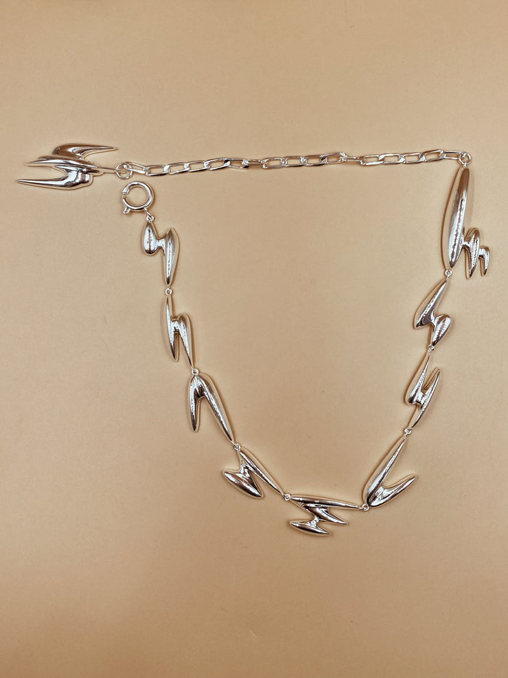 Kigo Choker Necklace In Silver Tone