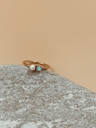 Odxel Pearl Opal Ring | 18kt Solid Gold