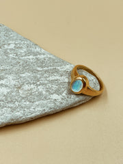 Glow Moonstone Signet Ring | 18kt Solid Gold