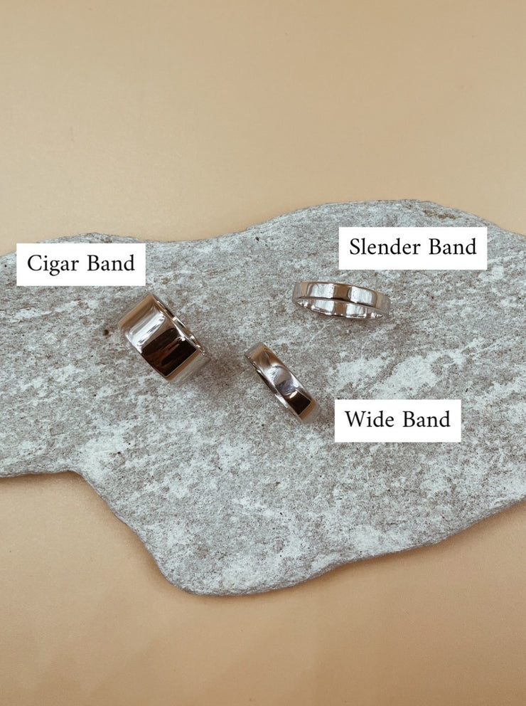 Tamara Cigar Band Ring in Silver Tone