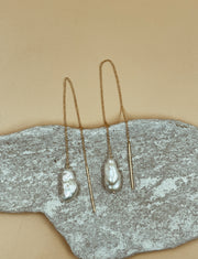 Cloud Pearl Threader Earrings