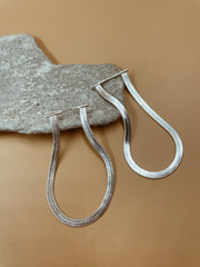 Viper Short Flat Chain Earrings in Silver Tone