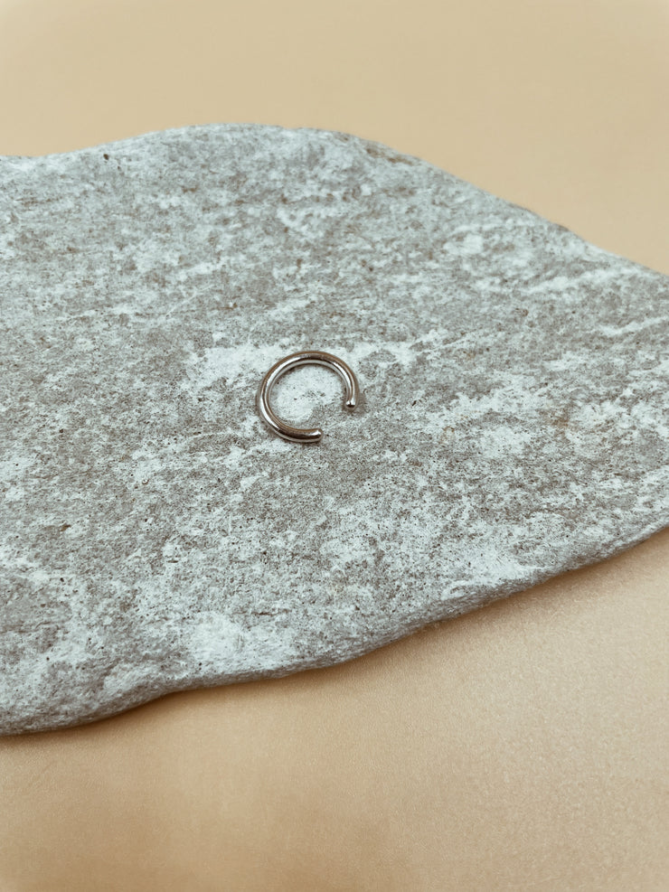 Shai Multi-Functional Ear Cuff / Septum Ring in Silver Tone