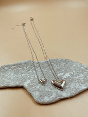 Small Intuitive Abstract Heart Necklace in Silver Tone