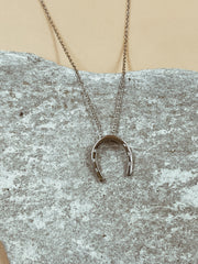 Horseshoe Necklace in Silver Tone