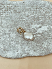 Miramar Small Baroque Pearl Charm With Lock