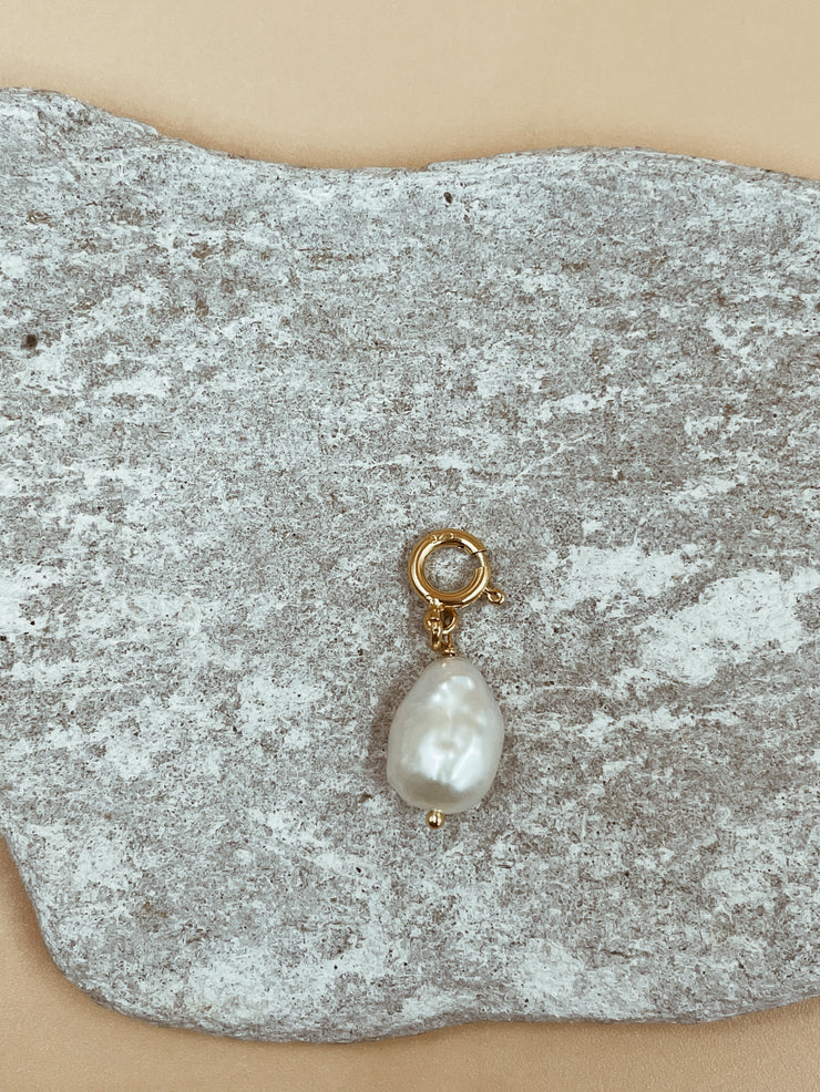 Miramar Small Baroque Pearl Charm With Lock
