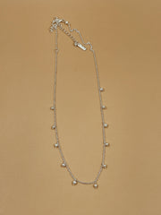 Hail Pearl Choker Necklace in Silver Tone