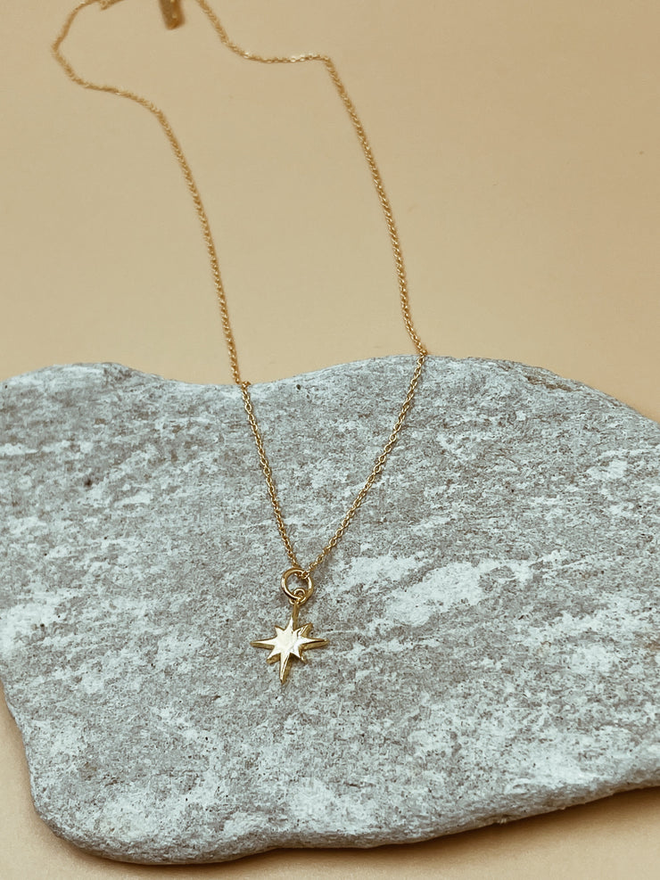 Mini Star Sterling Silver Necklace in Gold Tone