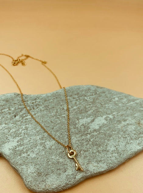 Key Necklace Tiny Key Pendant Charm Initial Birthstone Daughter Girlfriend  Gift | eBay