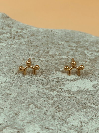 Mie Family Gold Plated Sterling Silver Mie Sun Studs