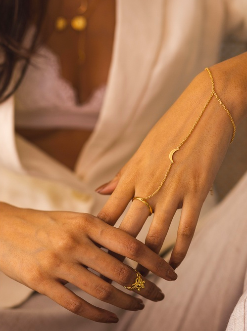 Acedre Ring Bracelet Hand Chain Pearl Finger Ring India  Ubuy