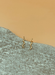 Mie Family Wave Studs | 18kt Solid Gold