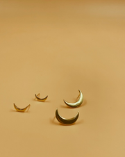 Medium Crescent Moon Stud Earrings | 18Kt Solid Gold